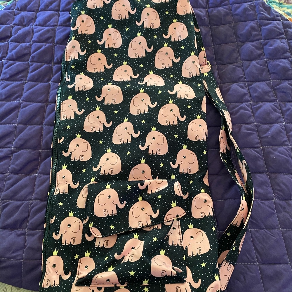 Pink and blue elephant yoga mat bag NWOT